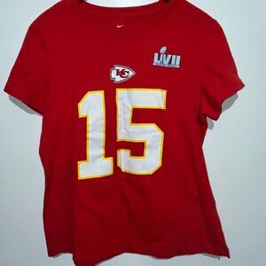 The Nike Tee Women's Red NFL Patrick Mahomes Super Bowl Cotton T-Shirt Medium